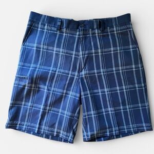 Grand Slam Men’s Plaid Golf Shorts Blue Size 38 Navy Athletic Shorts